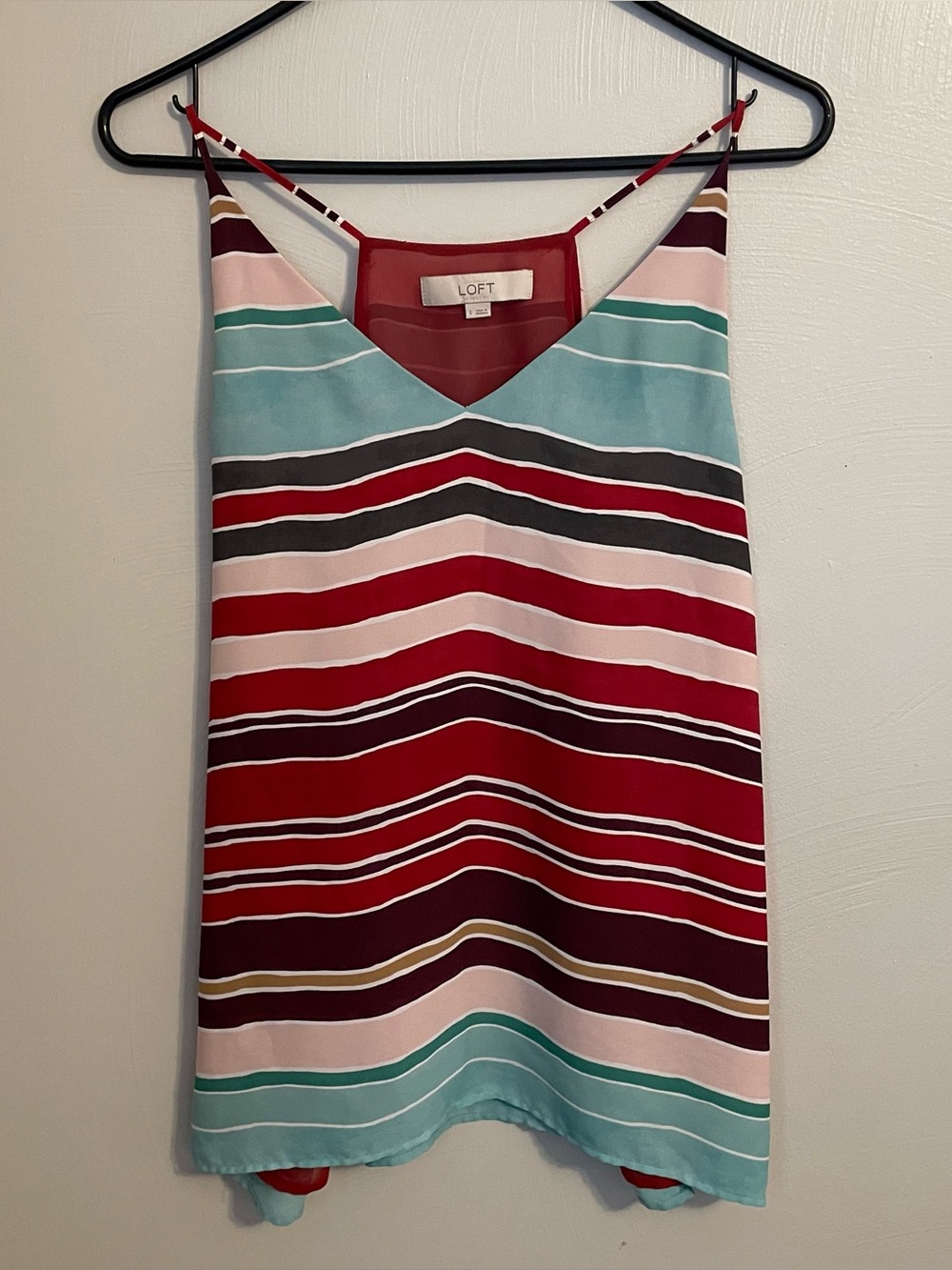 LOFT colorful striped tank top size small